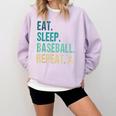 Eat Sleep Baseball Repeat Baseball Player Baseball Comfort Colors Sweatshirt Crimson