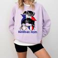 French Baseball Mom France Messy Bun Comfort Colors Sweatshirt Crimson French Baseball Mom France Messy Bun Comfort Colors Sweatshirt Crimson