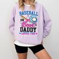 Gender Reveal Baseball Or Bows Daddy Loves You Comfort Colors Sweatshirt Crimson