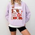 Happy 100 Days Of School Baseball Football PE Teacher Comfort Colors Sweatshirt Crimson
