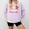 Happy Valentine’s Day Basketball Football Baseball Hearts Comfort Colors Sweatshirt Crimson