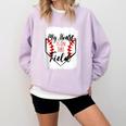 My Heart Is On That Field Baseball Mom Momm Comfort Colors Sweatshirt Crimson