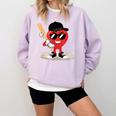Heart Playing Baseball Valentine Baseball Comfort Colors Sweatshirt Crimson