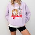 Hot Mess Always Stressed Baseball Mom Comfort Colors Sweatshirt Crimson