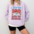 I Just Hit 100 Days Of School Baseball 100th Day Boys Kids Comfort Colors Sweatshirt Crimson