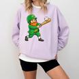 Leprechaun Playing Baseball St Patricks Day Men Boys Kids Comfort Colors Sweatshirt Crimson