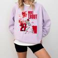 Mike Trout Los Angeles A MLB Baseball Players MLBMTR304N Comfort Colors Sweatshirt Crimson