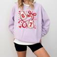 Six Seven Baseball Lover Sports Red Heart Bow Valentine Girl Comfort Colors Sweatshirt Crimson