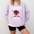 Stealing Hearts & Bases Valentine’s Day Baseball Love Comfort Colors Sweatshirt Crimson