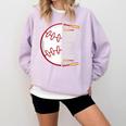 Warning Baseball Mom Will Yell Loudly Comfort Colors Sweatshirt Crimson