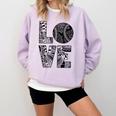 Women's Baseball Softball Baseball Mom LOVE Baseball Comfort Colors Sweatshirt Crimson