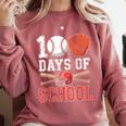100 Days Of School Baseball Player Teacher Student Comfort Colors Sweatshirt Orchid