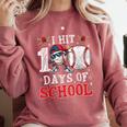 100 Days Of School Dabbing Baseball Hit Student Kids Boys Comfort Colors Sweatshirt Orchid