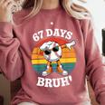 67 Days Of School Bruh Teacher Kids Dabbing Baseball Comfort Colors Sweatshirt Orchid