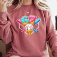 67 Ice Cream Drip Baseball Meme Six Seven Gen Alpha Slang Comfort Colors Sweatshirt Orchid