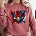 Baseball 12 Year Old Splash Drip 12th Birthday Boy Number 12 Comfort Colors Sweatshirt Orchid Baseball 12 Year Old Splash Drip 12th Birthday Boy Number 12 Comfort Colors Sweatshirt Orchid
