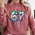 Baseball 67 Six Seven Gen Alpha Meme Blue Drip Boys Comfort Colors Sweatshirt Orchid
