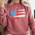 Baseball American Flag Patriotic USA Pride Comfort Colors Sweatshirt Orchid