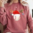 Baseball Christmas Reindeer Santa Hat Sports Player Xmas Comfort Colors Sweatshirt Orchid Baseball Christmas Reindeer Santa Hat Sports Player Xmas Comfort Colors Sweatshirt Orchid