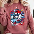 Baseball Drip Icecream Heart Valentine Day Boys Kids Red Comfort Colors Sweatshirt Orchid