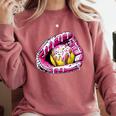 Baseball Glove Drip Shirt Ice Cream Dripping Girls Pocket Premium Comfort Colors Sweatshirt Orchid