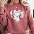 Baseball Heart Love Game Sports Fan Game Day Comfort Colors Sweatshirt Orchid