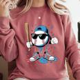 Baseball Lifestyle Apparel Youth Baseball Ice Cream Drip Comfort Colors Sweatshirt Orchid
