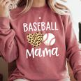 Baseball Mama For Baseball Mom Leopard Game Day Comfort Colors Sweatshirt Orchid