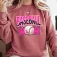 BASEBALL MOM BREAST CANCER RIBBON PINK SPORTS MOM Comfort Colors Sweatshirt Orchid