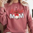 Baseball Mom Coquette Pink Bow Baseball Mama Premium Comfort Colors Sweatshirt Orchid