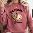 Baseball Mom Leopard Heart Baseball Player Kids Comfort Colors Sweatshirt Orchid