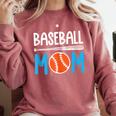 Baseball Mom Leopard Print Baseball Mama Women Mother's Day Comfort Colors Sweatshirt Orchid