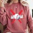 Baseball Mom Red Comfort Colors Sweatshirt Orchid