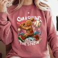 Baseball Player Christmas Gingerbread Smashing Through Snow Comfort Colors Sweatshirt Orchid Baseball Player Christmas Gingerbread Smashing Through Snow Comfort Colors Sweatshirt Orchid