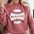 Baseball Red Stitches Sport Graphic 6432 Comfort Colors Sweatshirt Orchid Baseball Red Stitches Sport Graphic 6432 Comfort Colors Sweatshirt Orchid