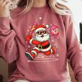 Baseball Santa 67 Baseball Christmas Pajamas Xmas Men Boy 67 Comfort Colors Sweatshirt Orchid