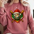 Baseball Xmas Christmas Baseball Ice Cream Drip Boys Comfort Colors Sweatshirt Orchid