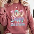 Boys Kids 100 Drippy Days Of School Baseball Drip Ice Cream Comfort Colors Sweatshirt Orchid