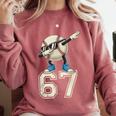 Boys Kids 67 Six Seven Sunglasses Dabbing Baseball Lover Comfort Colors Sweatshirt Orchid