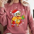 Christmas Gingerbread Man Baseball Player Catcher Comfort Colors Sweatshirt Orchid Christmas Gingerbread Man Baseball Player Catcher Comfort Colors Sweatshirt Orchid