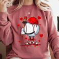 Cute Dripping Baseball Lover Valentines Day Boys Kids Comfort Colors Sweatshirt Orchid