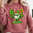 Drip Baseball Irish Shamrock St Patricks Men Boy Kid Comfort Colors Sweatshirt Orchid