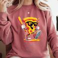 Drippy Pizza Baseball Slice Cartoon Sports Food Comfort Colors Sweatshirt Orchid Drippy Pizza Baseball Slice Cartoon Sports Food Comfort Colors Sweatshirt Orchid