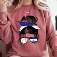 El Salvador Baseball Mom Salvador Baseball Girl Comfort Colors Sweatshirt Orchid