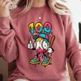 Ice Cream Drip Baseball Party 100 Days Of School Teacher Comfort Colors Sweatshirt Orchid Ice Cream Drip Baseball Party 100 Days Of School Teacher Comfort Colors Sweatshirt Orchid