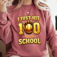 I Just Hit 100 Days Of School Baseball Boys Kids 100th Day Comfort Colors Sweatshirt Orchid I Just Hit 100 Days Of School Baseball Boys Kids 100th Day Comfort Colors Sweatshirt Orchid