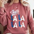 LA Baseball Fan Christmas FA La La Holiday Blue Theme Comfort Colors Sweatshirt Orchid
