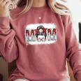Leopard Baseball Mom Mama Mother's Day Son Daughter Boys Comfort Colors Sweatshirt Orchid