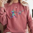 Leopard Baseball Player Ice Cream Drip For Boys Kids Comfort Colors Sweatshirt Orchid