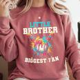 Little Brother Biggest Fan Baseball Cream Drip Crossed Bats Comfort Colors Sweatshirt Orchid Little Brother Biggest Fan Baseball Cream Drip Crossed Bats Comfort Colors Sweatshirt Orchid